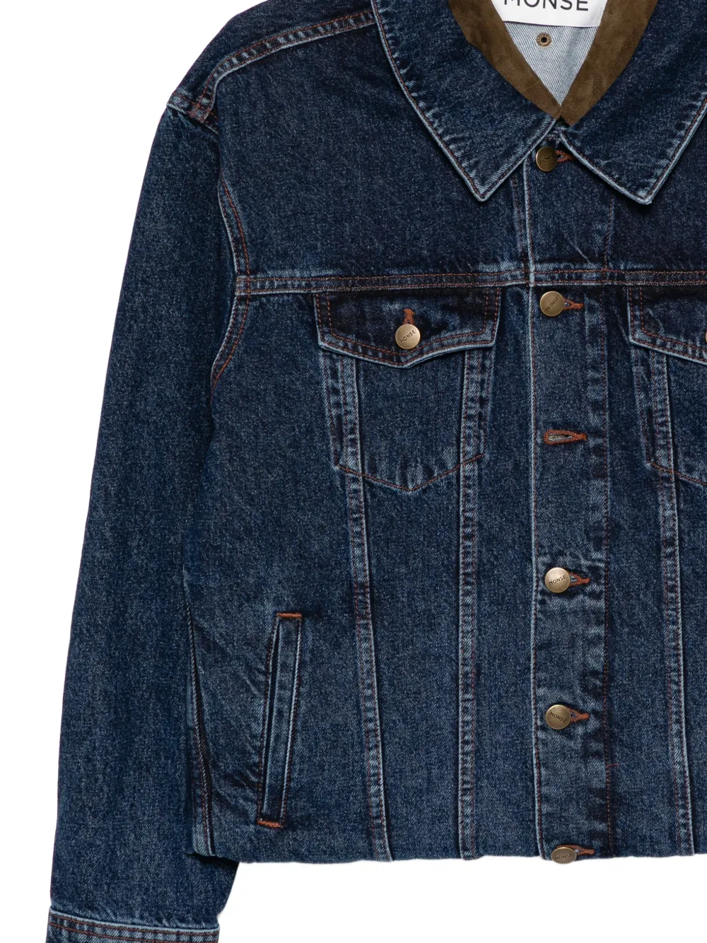  Monse Double Layer Denim Jacket - Blue 
