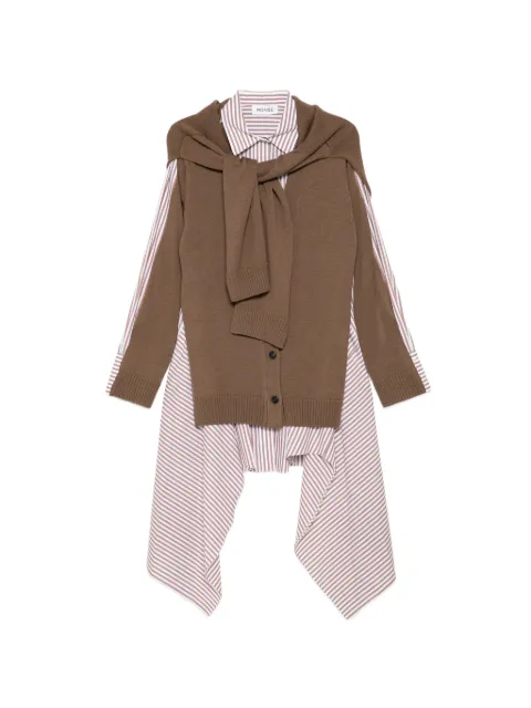 Monse combo knit shirt dress