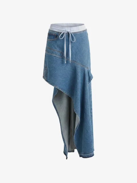 Monse deconstructed midi denim skirt