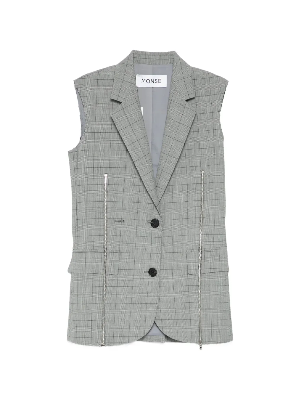 Monse Zipper Tailored Vest In Gray