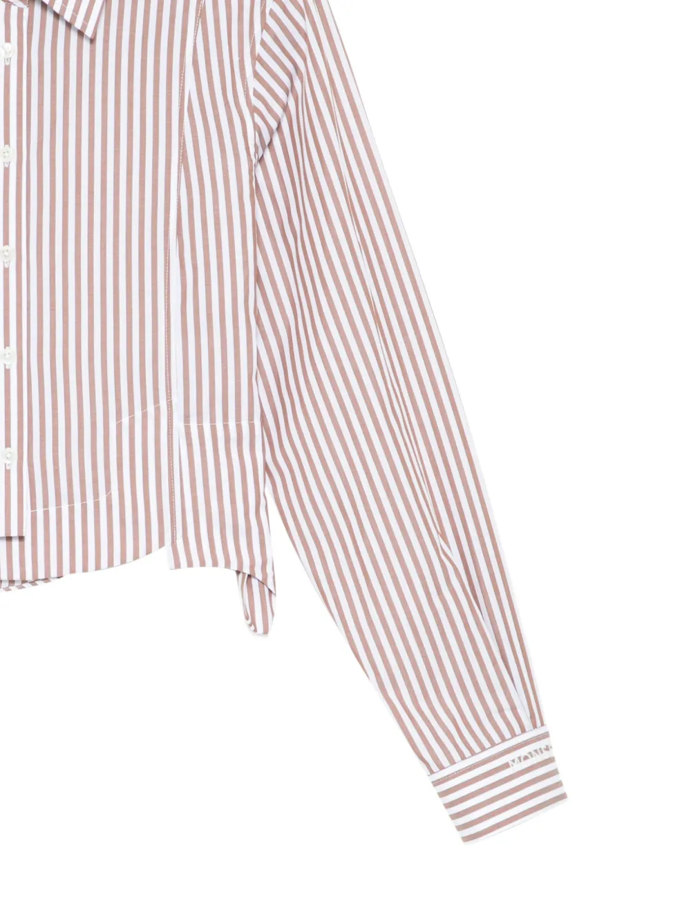  Monse Deconstructed Cropped Shirt - Brown 