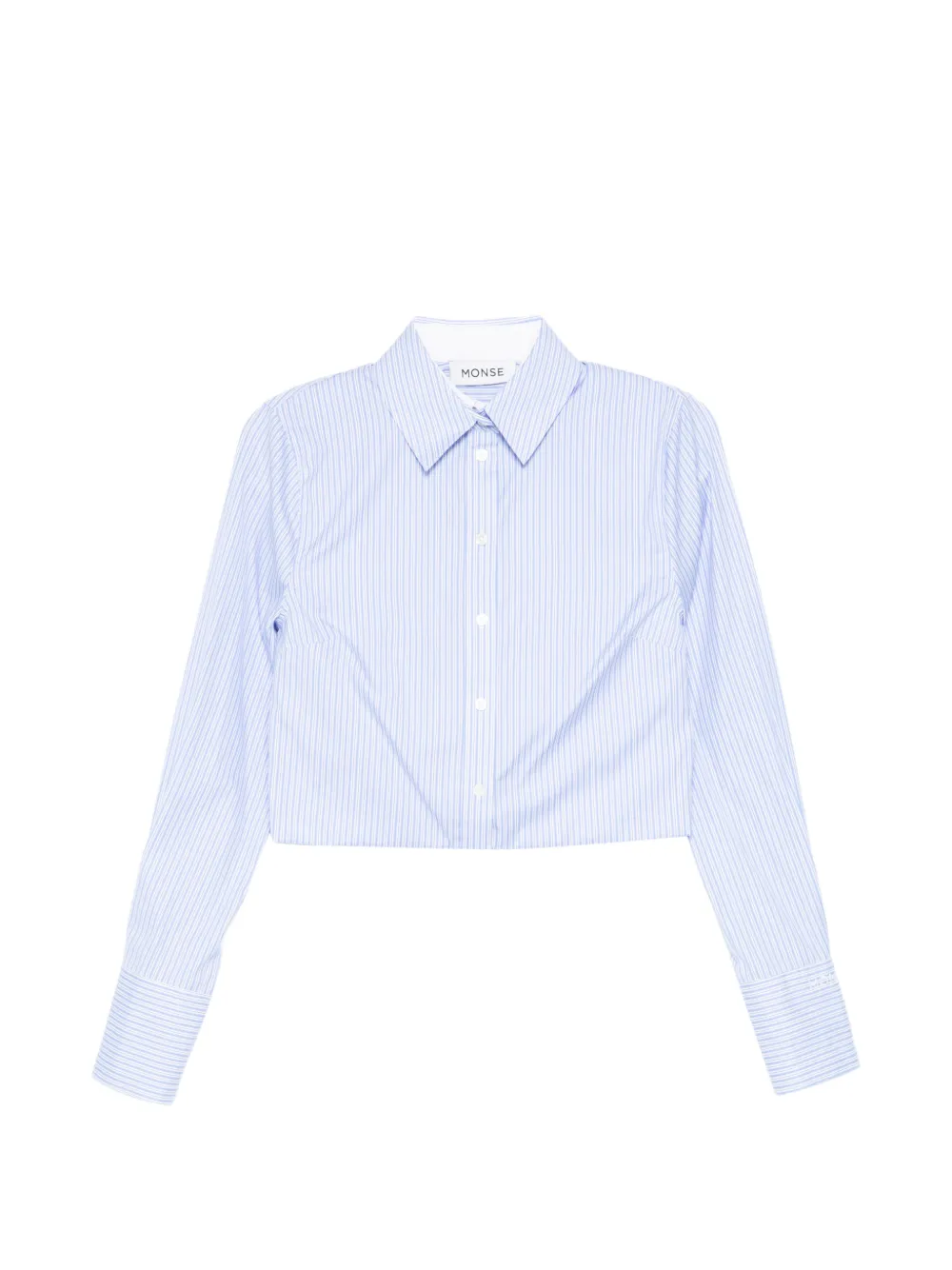 Monse Fold-up Cropped Shirt In Blue