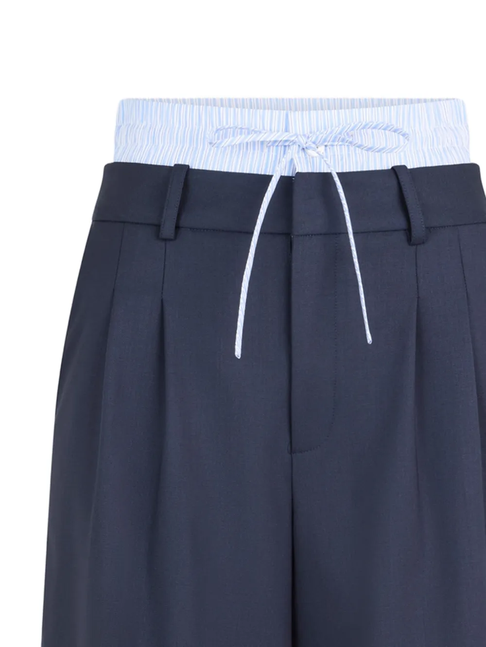 Monse Broek met dubbele tailleband Blauw