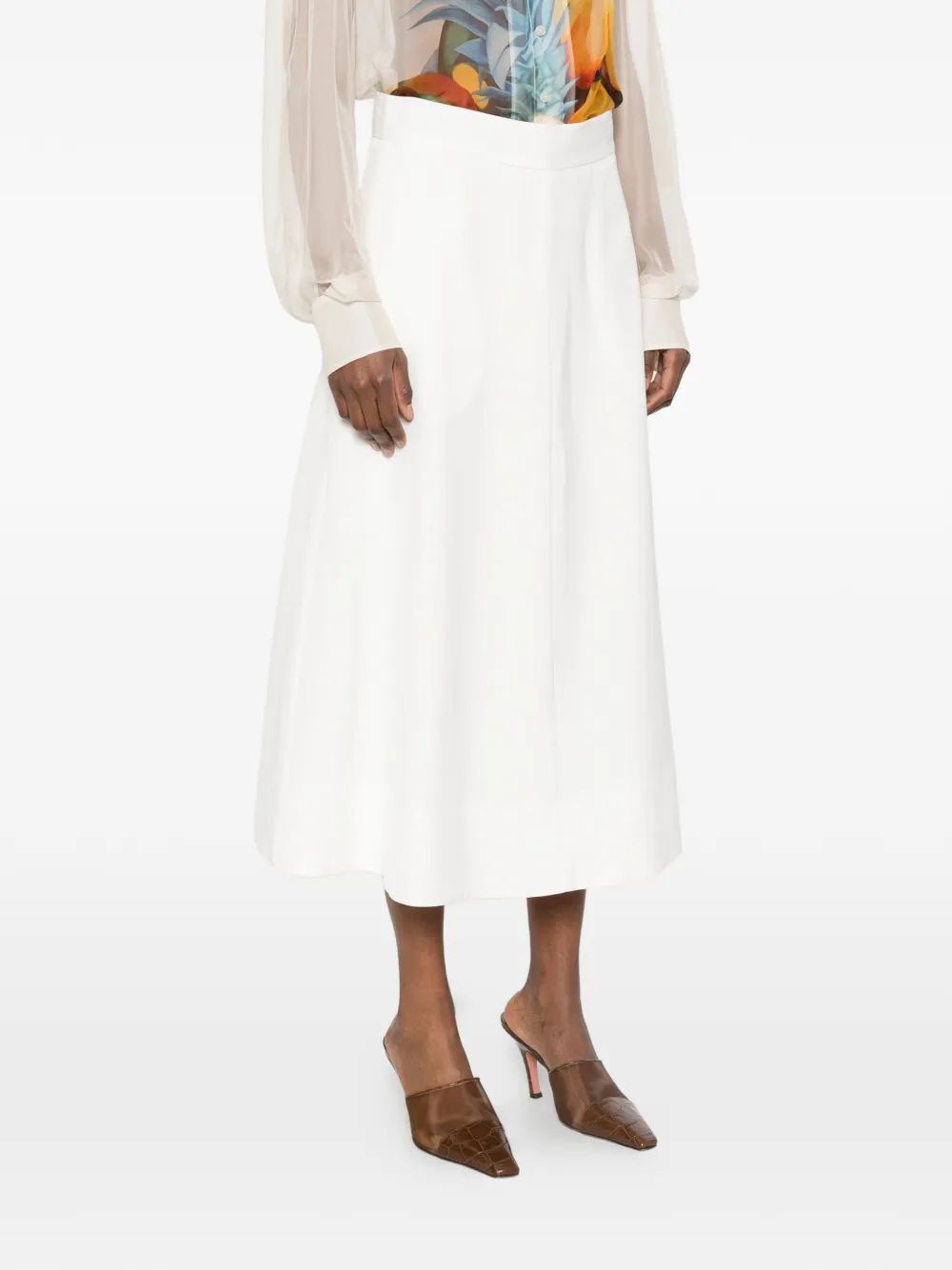  P.a.r.o.s.h. A-line Midi Skirt - White 