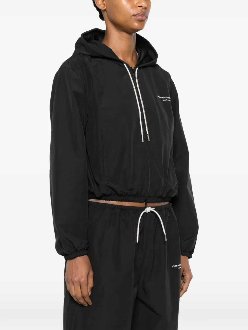 Alexander Wang Jack met trekkoord en kristallen Zwart