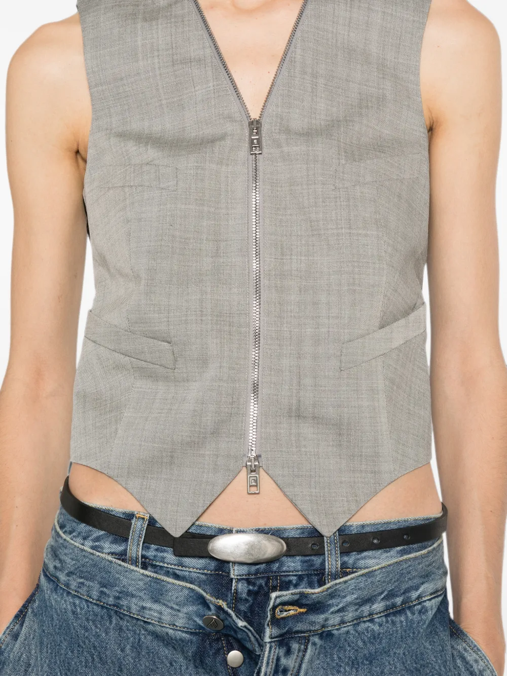 Alexander Wang Getailleerde top met rits Blauw