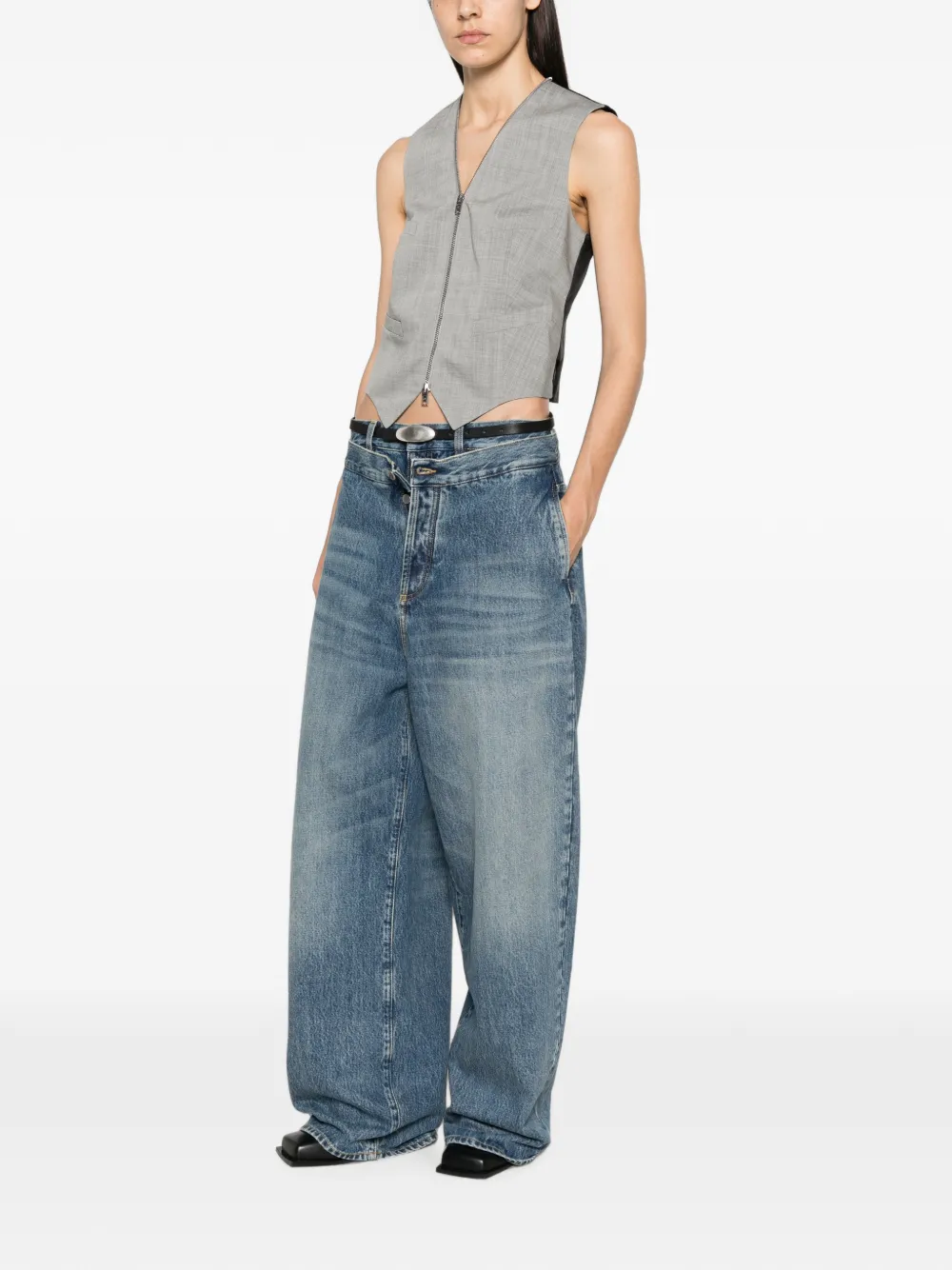 Alexander Wang Getailleerde top met rits Blauw