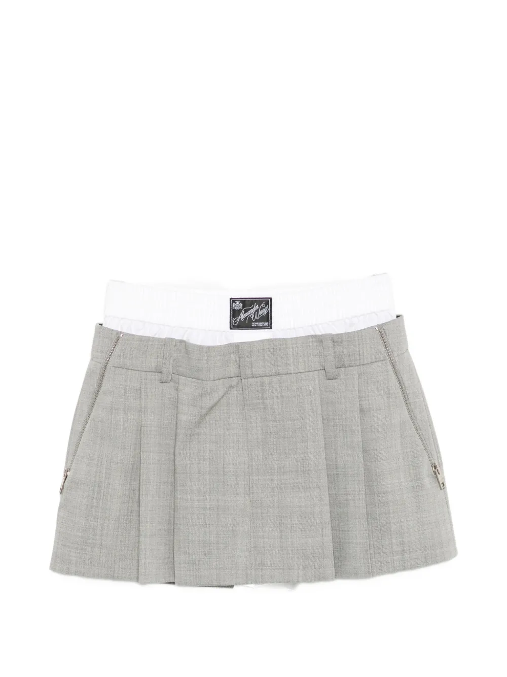 Alexander Wang pleated zip-detail skort - Grigio