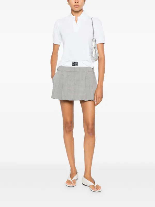 alexander wang スカート XSサイズ Alexander Wang Zip Detail pre-styled mid-rise Pleated Skort | Grey
