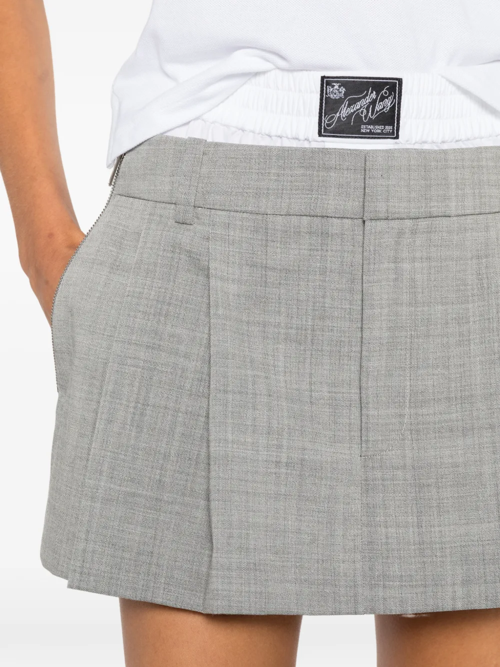Alexander Wang Midi-skort met plooien en ritsdetail Grijs