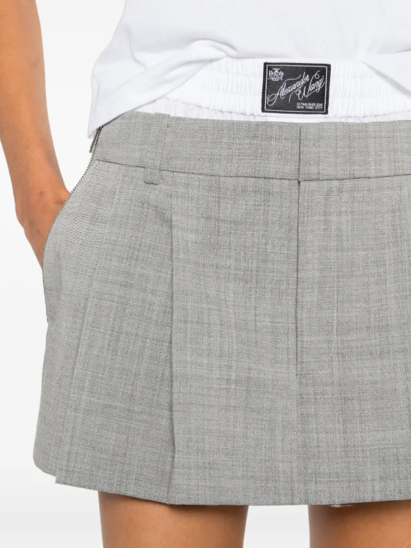Alexander Wang Zip Detail pre-styled mid-rise Pleated Skort | Grey