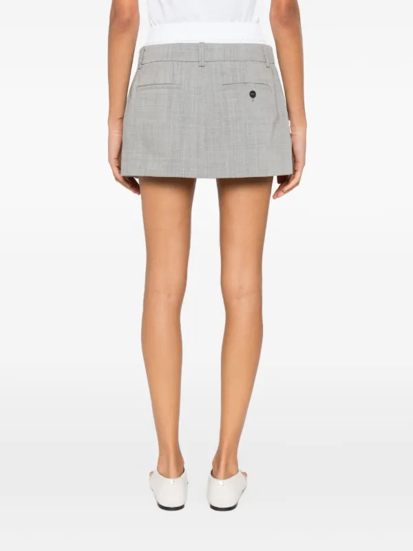 alexander wang スカート XSサイズ Alexander Wang Zip Detail pre-styled mid-rise Pleated Skort | Grey