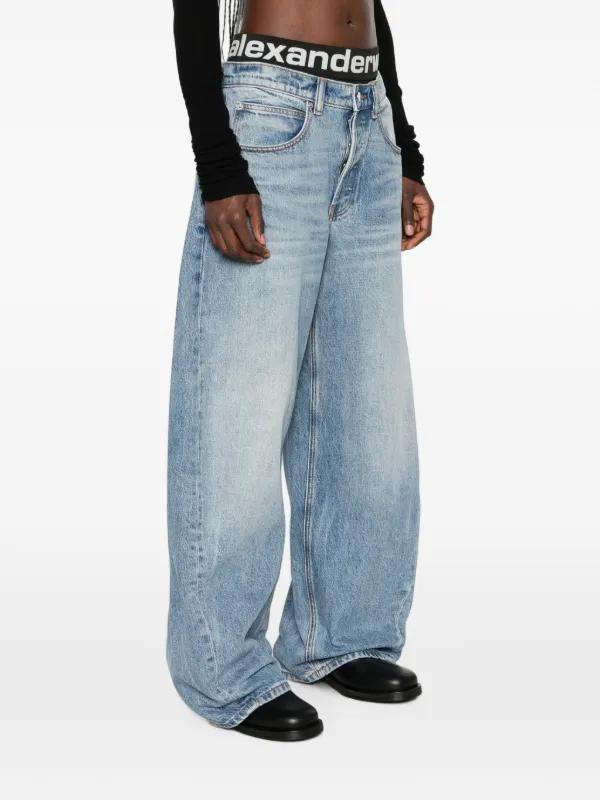 Alexander Wang blow-up Jeans With Logo Bike Short Waistband | Blue