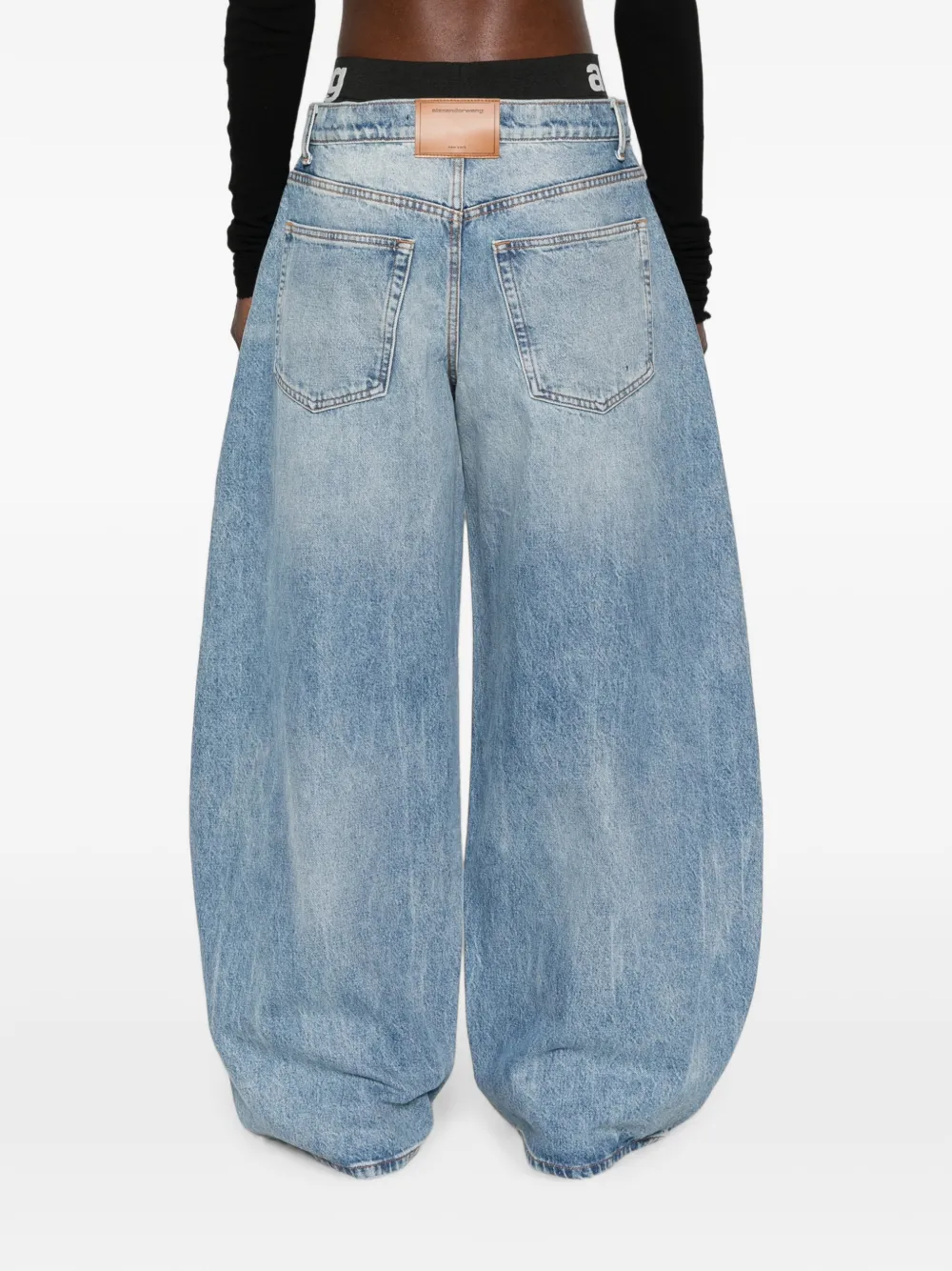 Alexander Wang Jeans met logoband Blauw