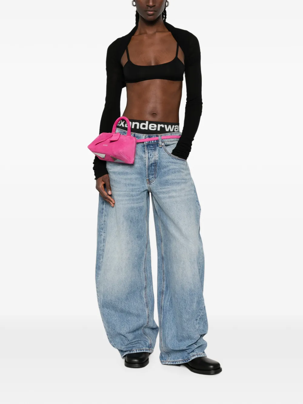 Alexander Wang Jeans met logoband Blauw