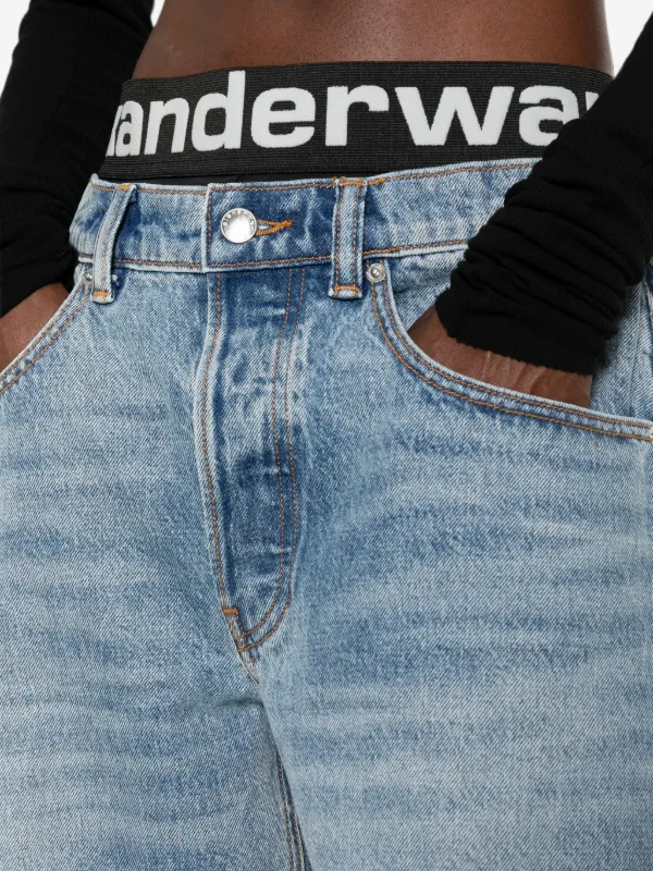 Alexander wang ウエストバンドロゴ ジーンズ Alexander Wang blow-up Jeans With Logo Bike Short Waistband | Blue