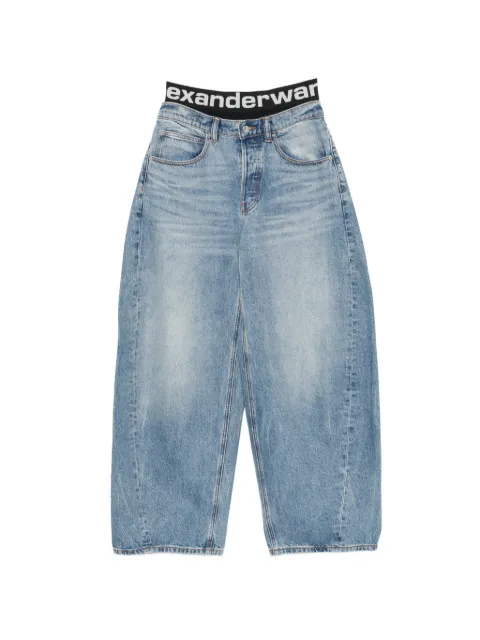 Alexander Wang logo-waistband wide-leg jeans