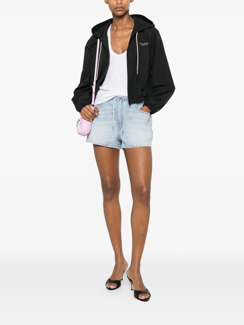 Alexander Wang Marathon shorts met trekkoord en kristallen Blauw