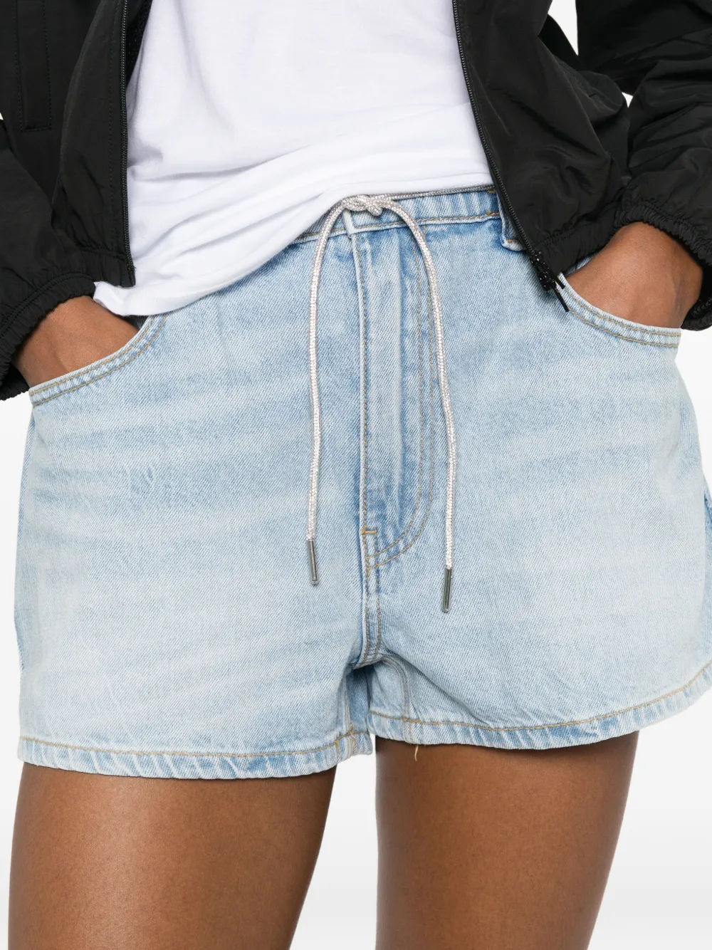 Alexander Wang Marathon shorts met trekkoord en kristallen Blauw