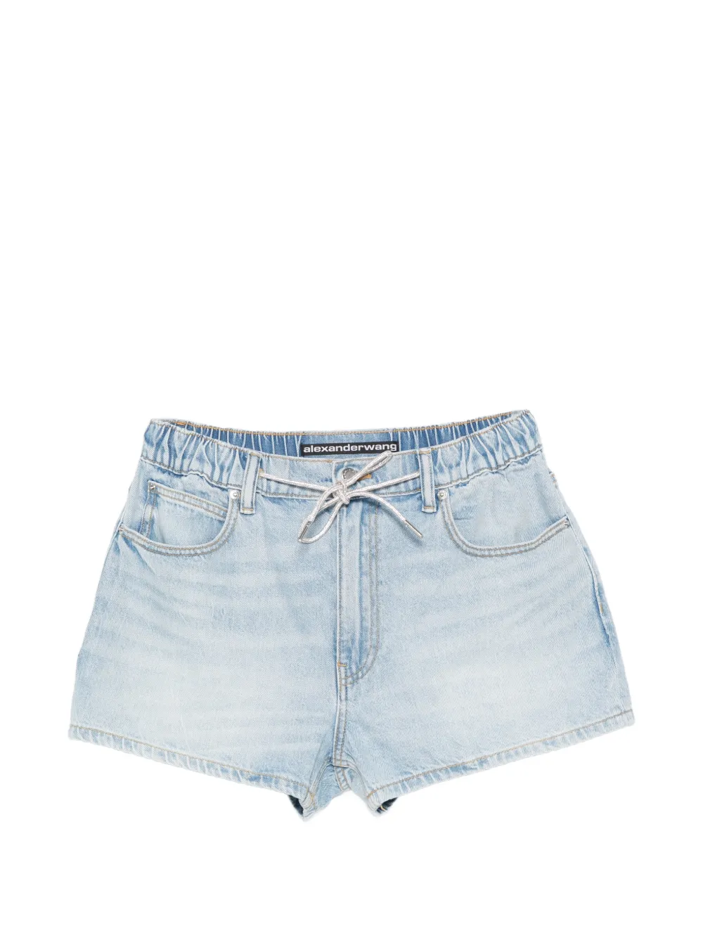 Alexander Wang marathon crystal-drawstring shorts - Blue