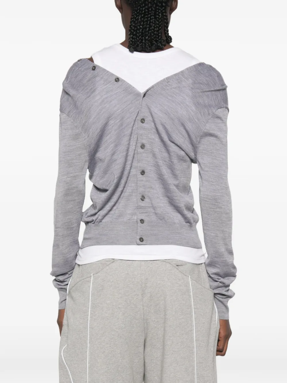 Alexander Wang Off-shoulder button-down vest Grijs