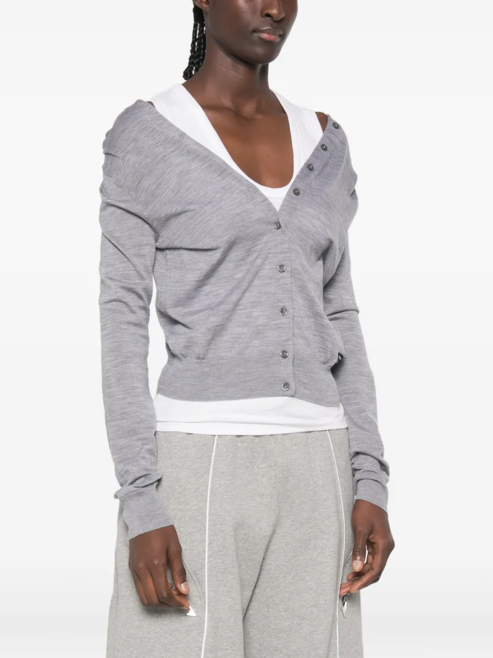Alexander Wang Off-shoulder button-down vest Grijs
