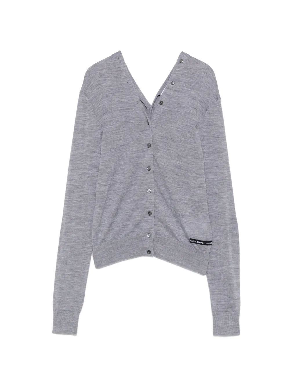 Alexander Wang off-shoulder button-down cardigan - Grigio