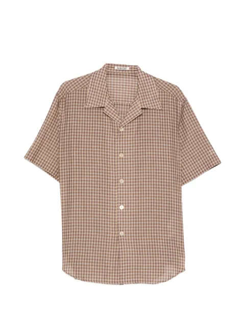 Auralee gingham-check short-sleeved shirt
