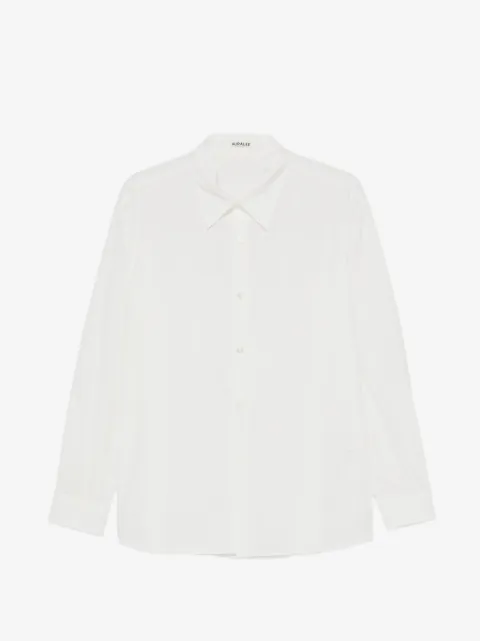 Auralee garment-dyed shuttle-weather shirt