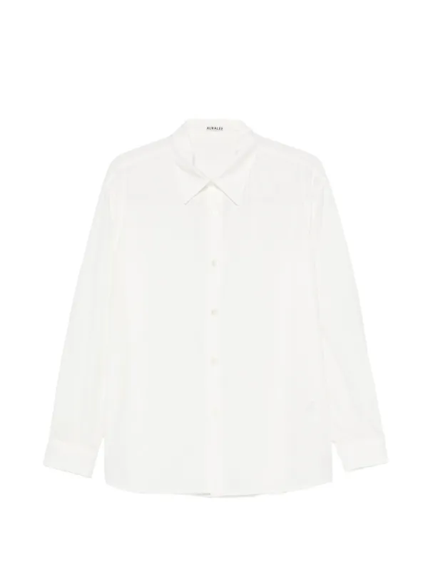 Auralee Garment-dyed Shuttle-weather Shirt in White