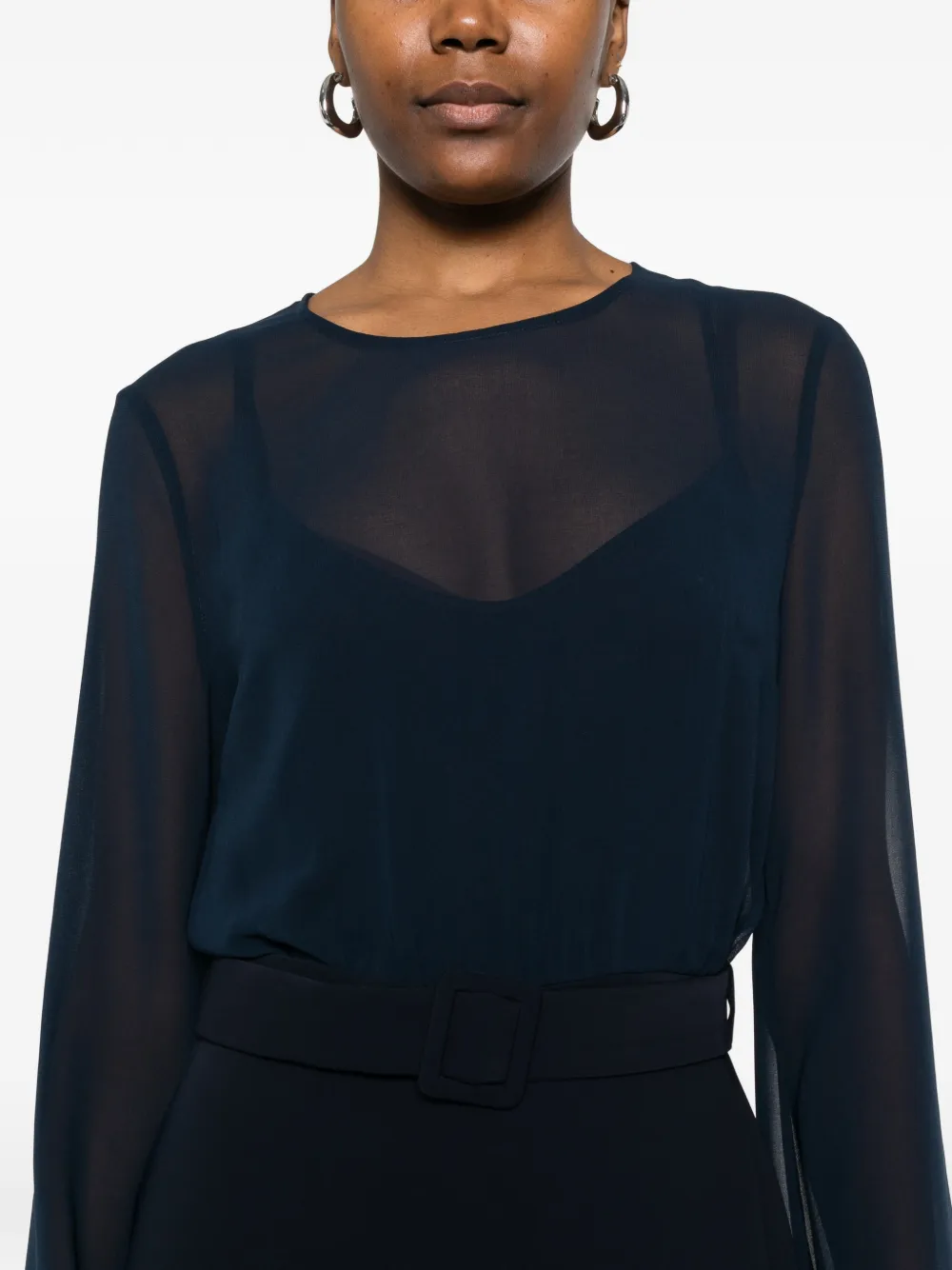 P.A.R.O.S.H. Jurk met ceintuur Blauw