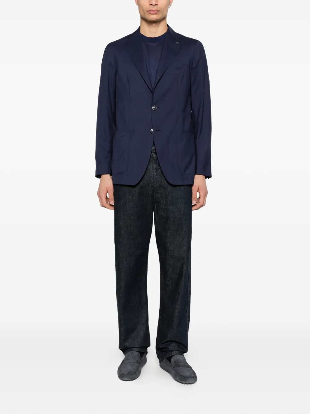Tagliatore Jack met knoopsluiting en twee zakken Blauw