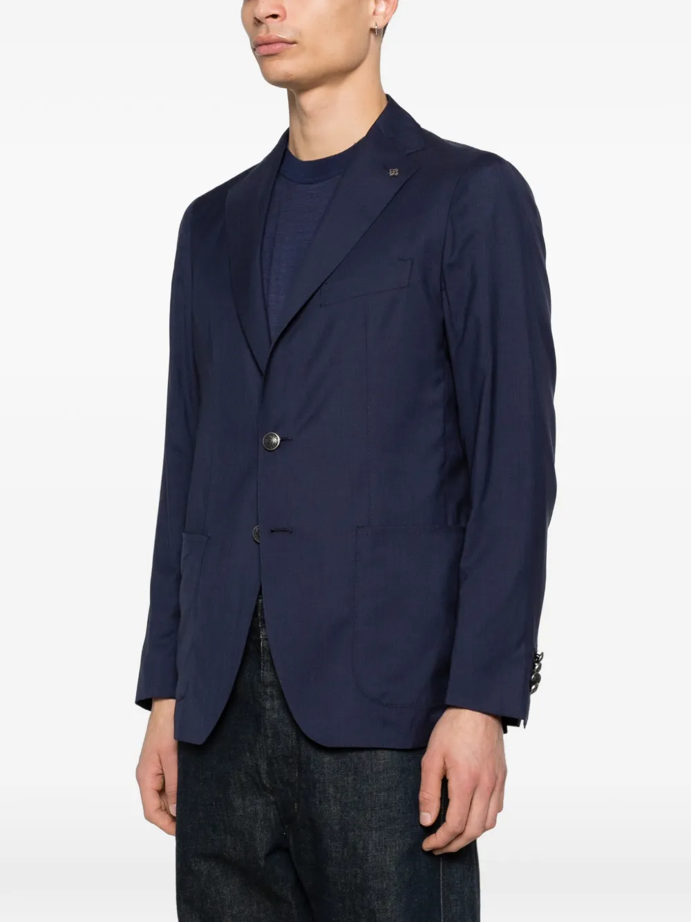 Tagliatore Jack met knoopsluiting en twee zakken Blauw