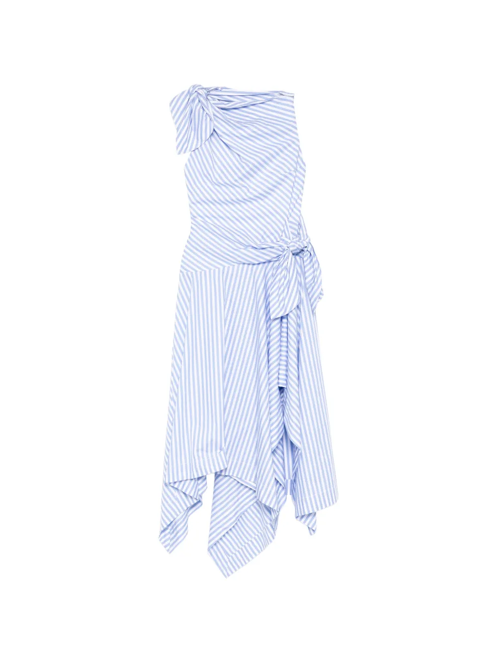 Monse bow drape shirting dress - Blu