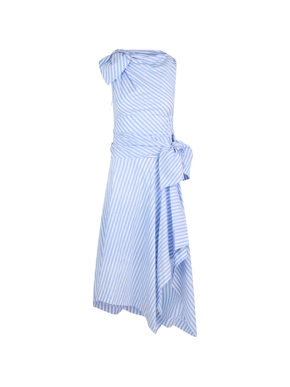 Monse bow drape shirting dress - Blu