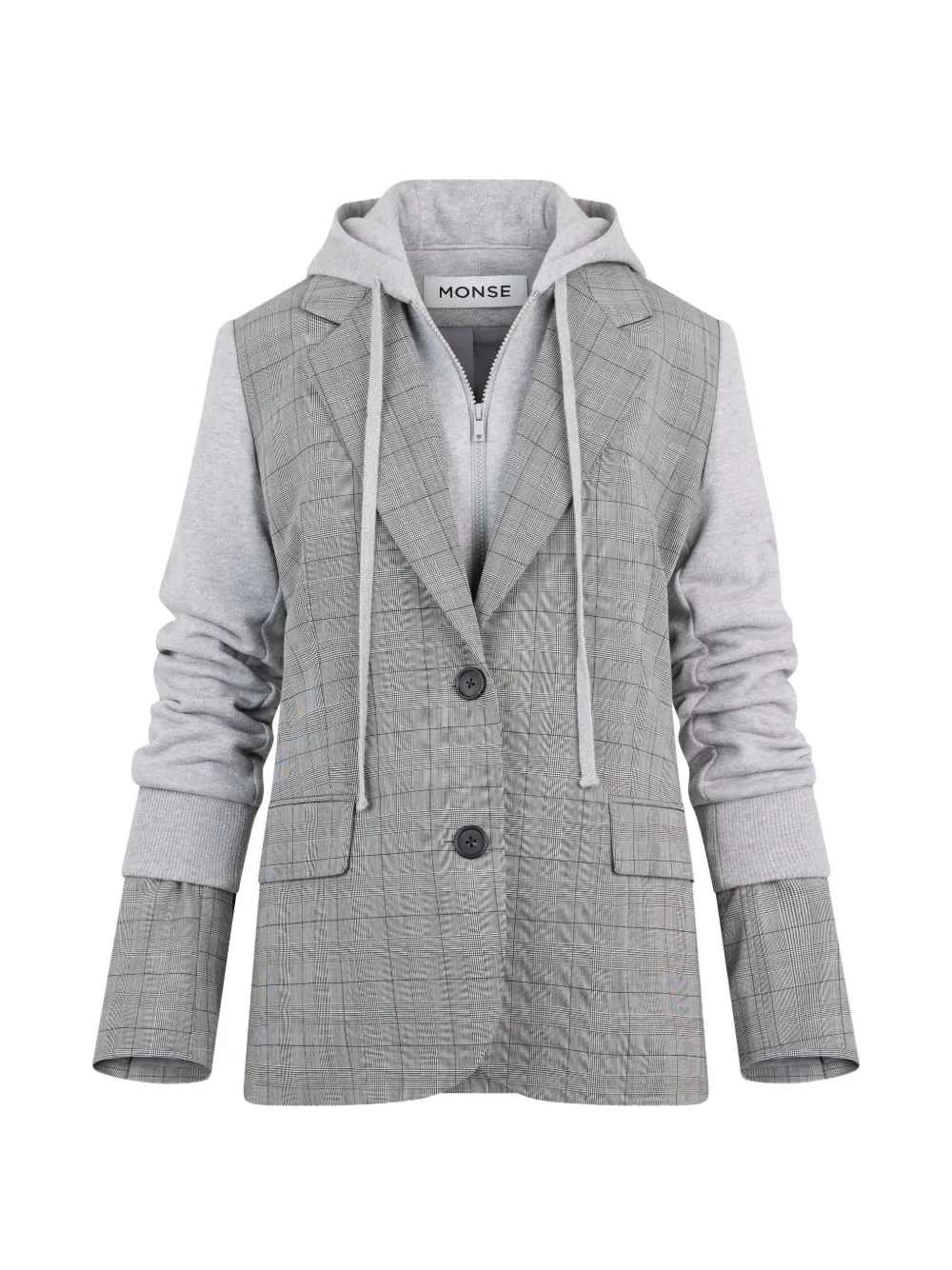 Monse Deconstructed Combo Hoodie Jacket In Gray