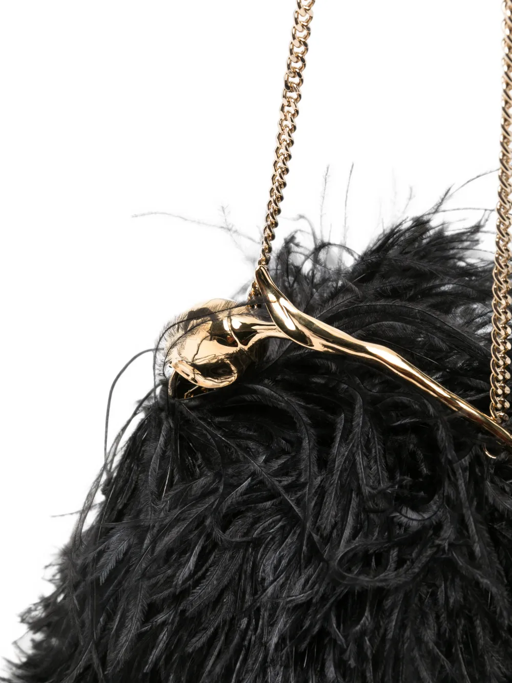 ERDEM Bloom mini-shopper met veren Zwart