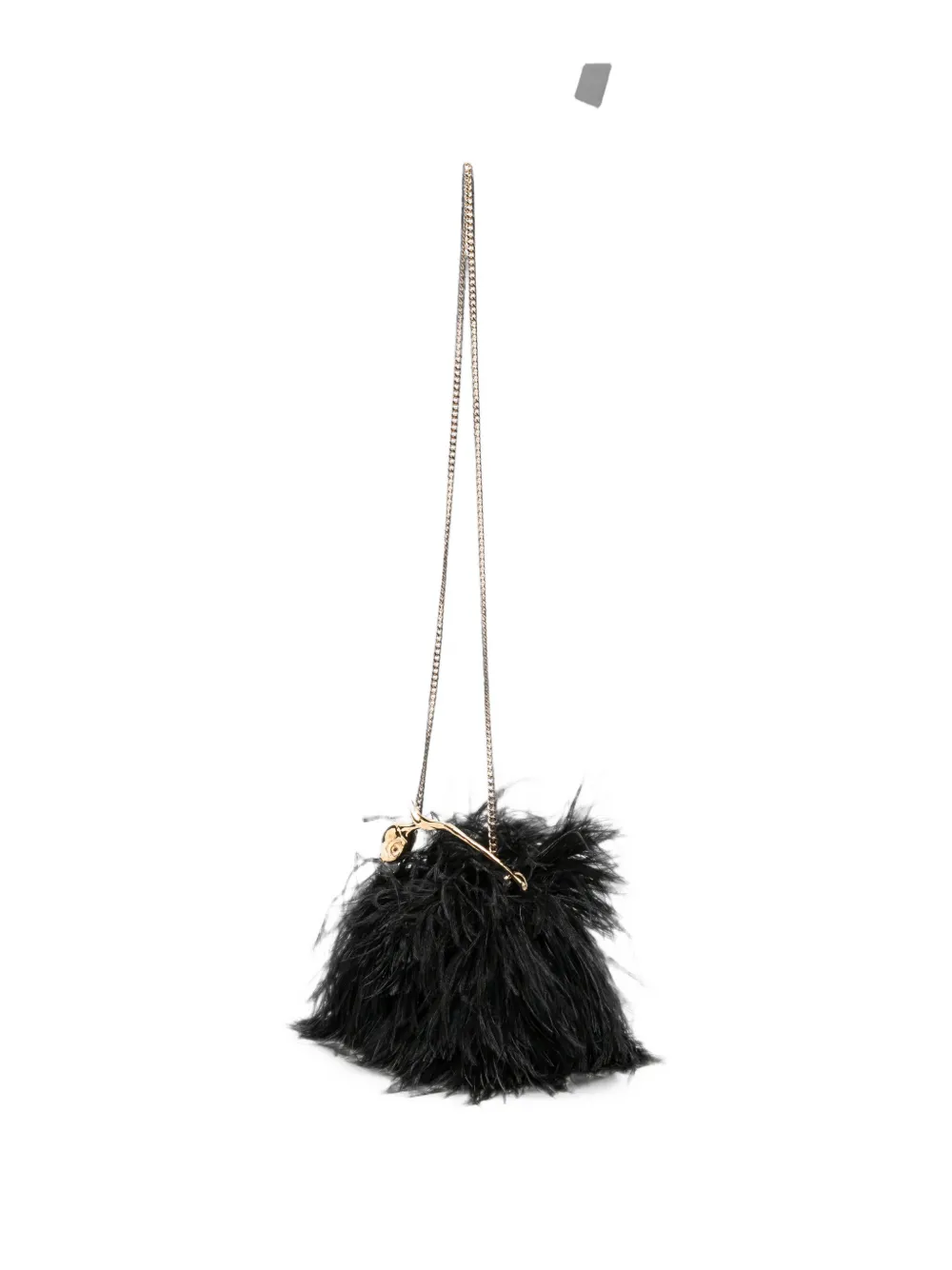 ERDEM Bloom mini-shopper met veren Zwart
