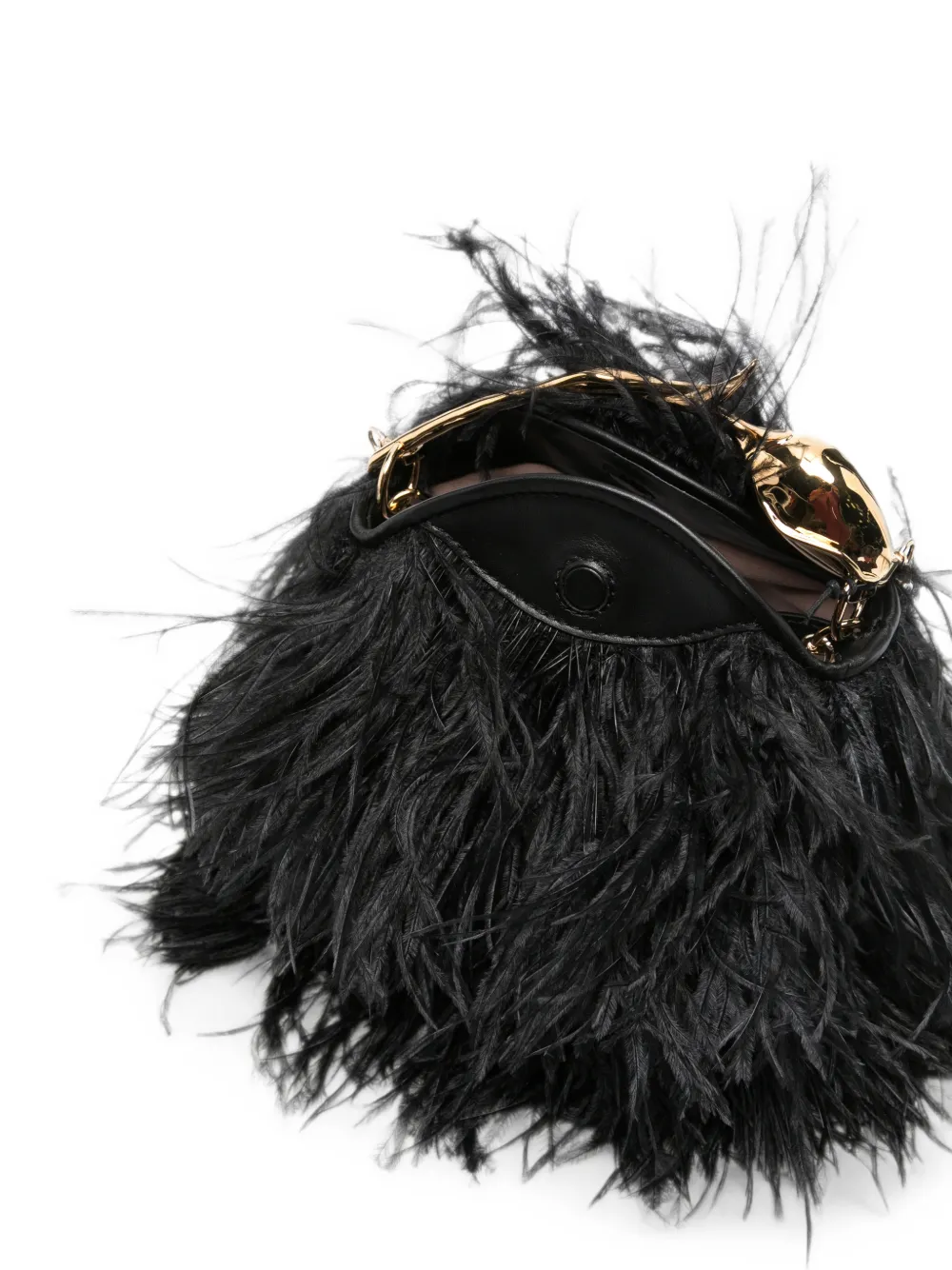ERDEM Bloom mini-shopper met veren Zwart