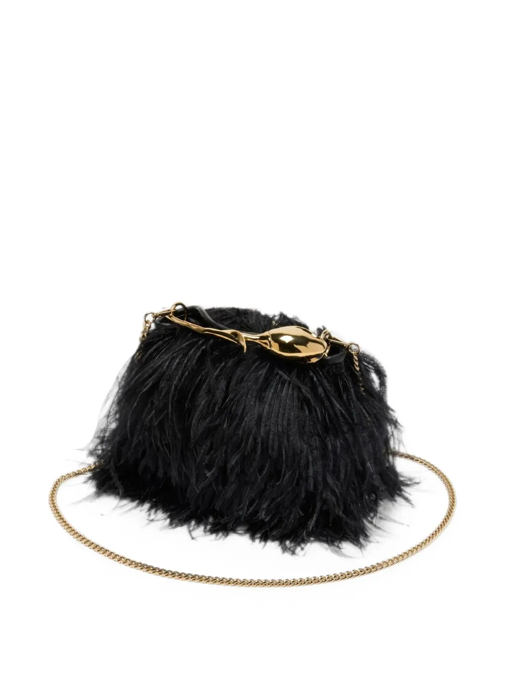 ERDEM Mini Bloom Feather Tote Bag in Black, view 2