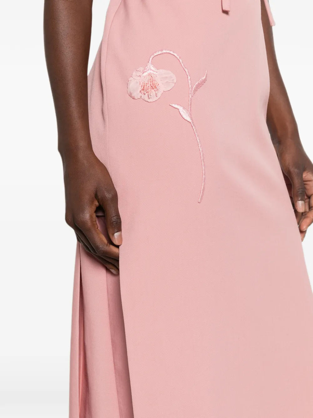 ERDEM Midi-jurk met borduurwerk Roze