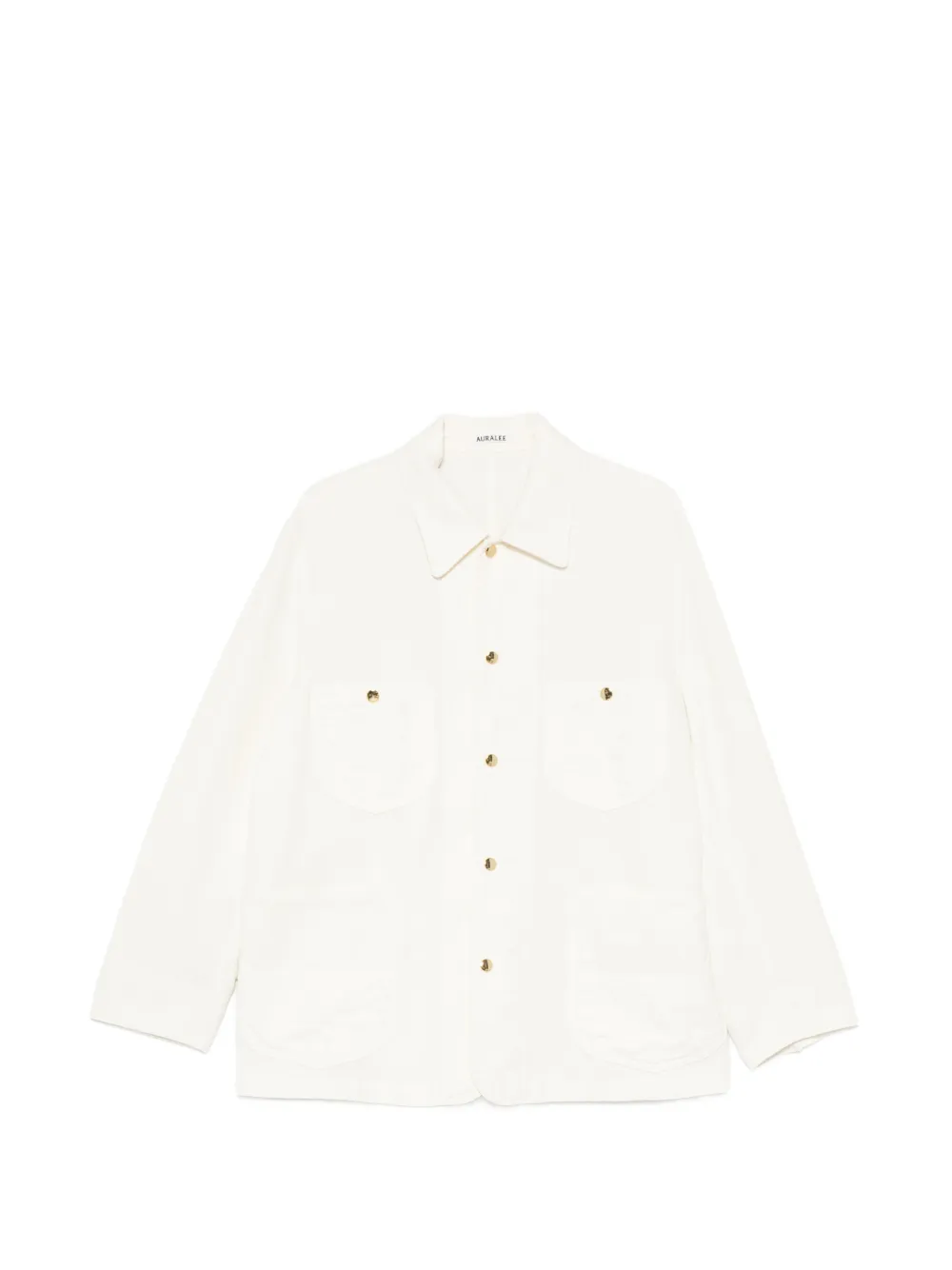 Auralee oxford-weave work jacket - Nude