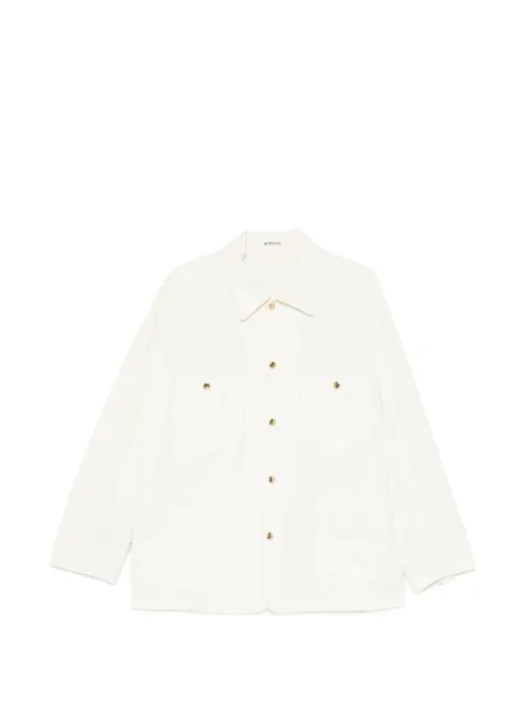 Auralee oxford-weave work jacket