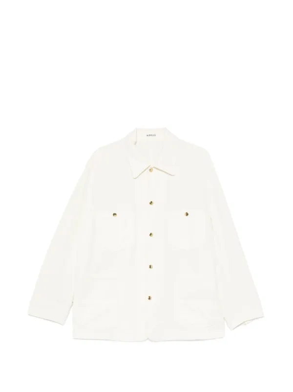 Auralee Ox Shirt Jacket in Neutrals
