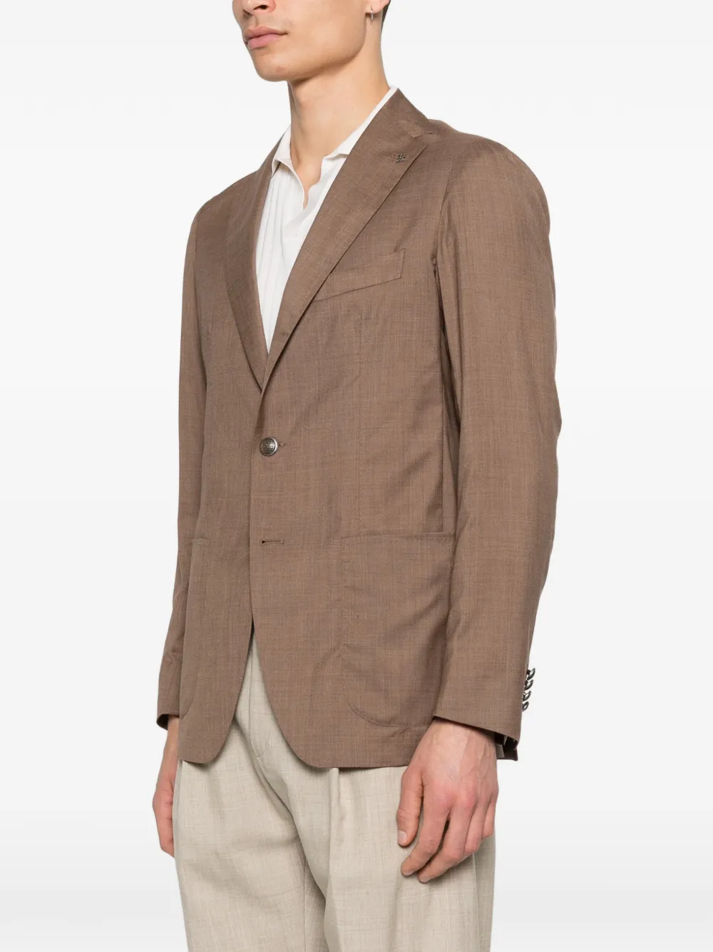Tagliatore Blazer met enkele rij knopen Bruin