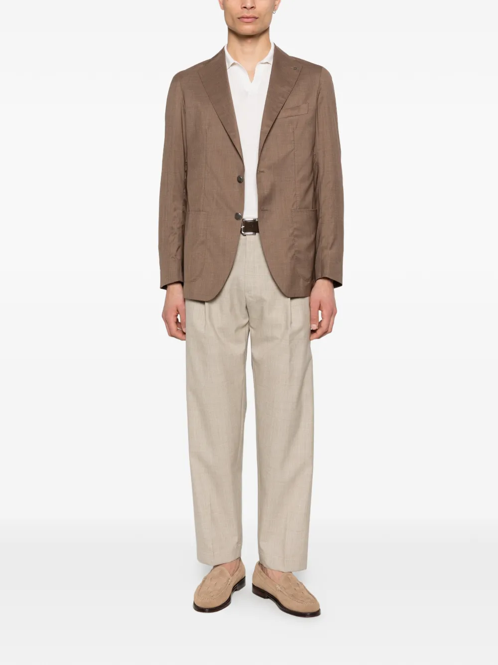 Tagliatore Blazer met enkele rij knopen Bruin
