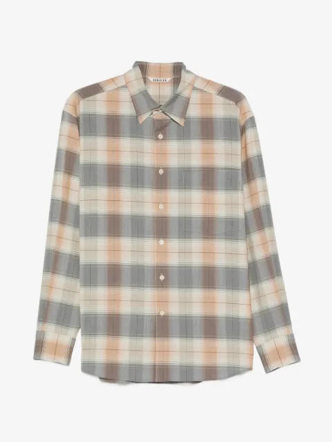 Auralee check-print wool shirt