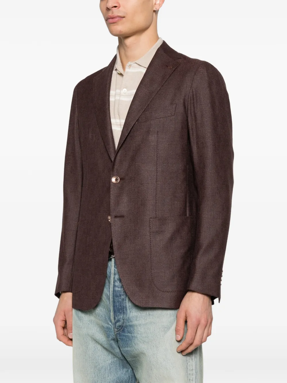 Tagliatore Jack met klepzak en knoopsluiting Bruin