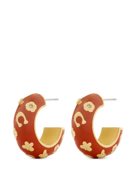 Coach Signature puffy hoop earrings