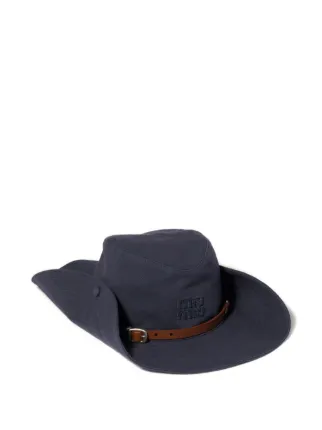 Miu Miu Drill Cowboy Hat | Grey | FARFETCH CA
